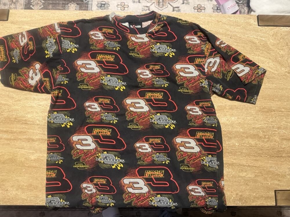Chase Authentics Dale Earnhardt #3 NASCAR Shirt Black Red Yellow White Size L